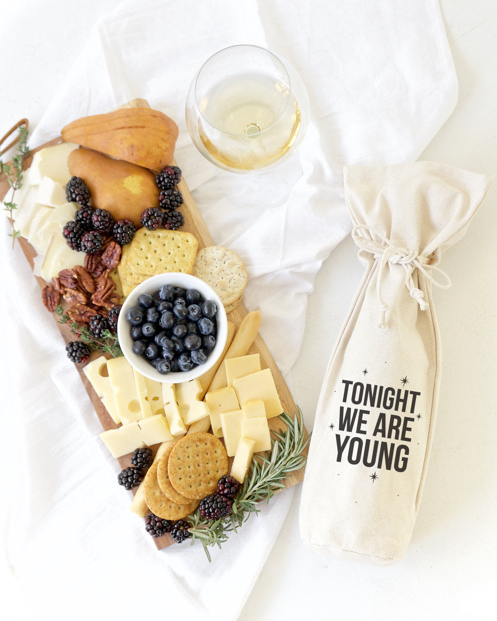 The Cotton and Canvas Co. Tonight We Are Young Cotton Canvas Wine Bag