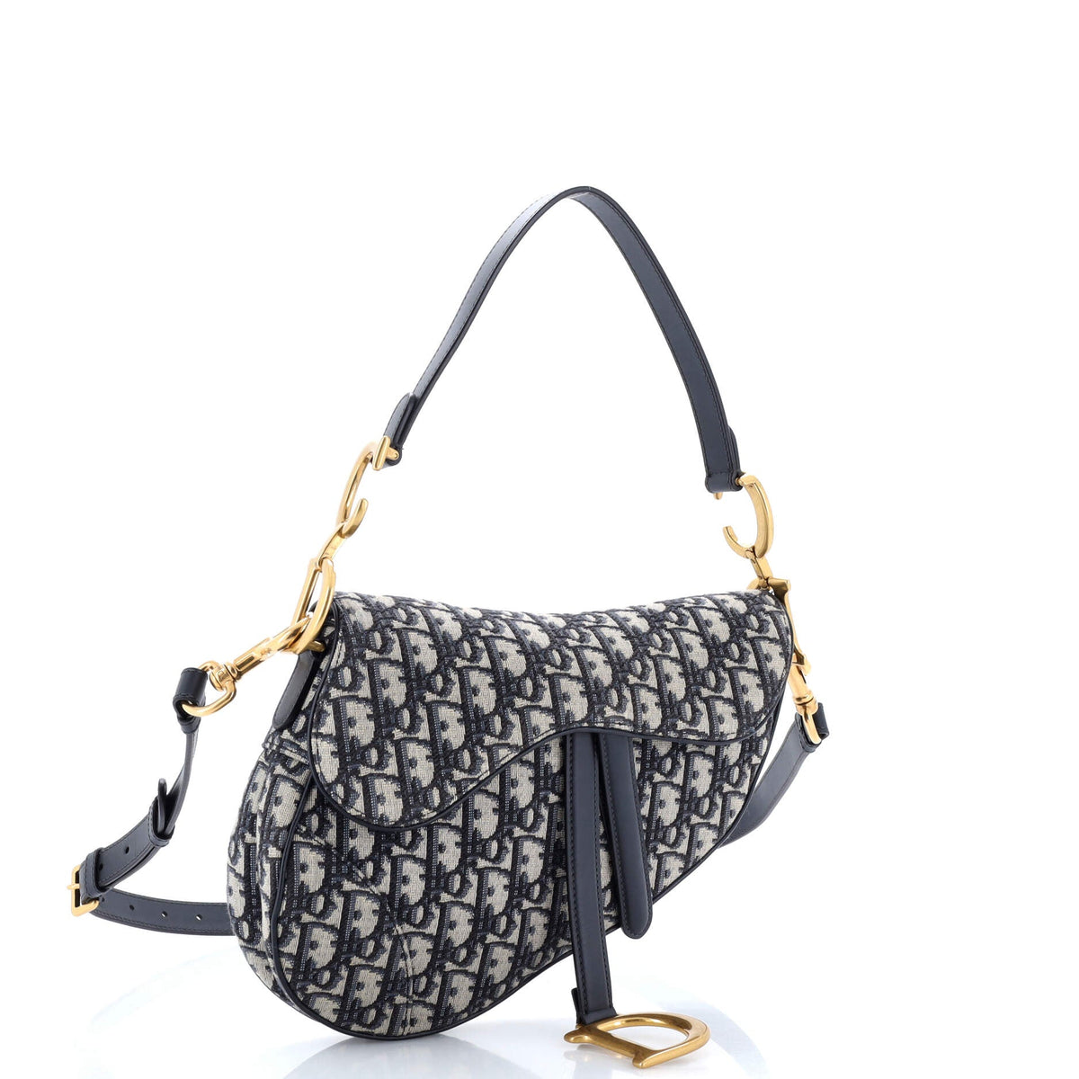 Saddle Handbag with Strap Oblique Canvas Medium