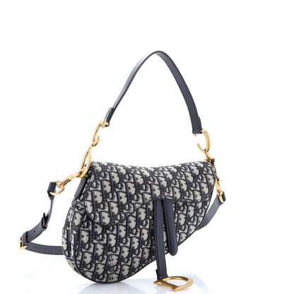 Saddle Handbag with Strap Oblique Canvas Medium