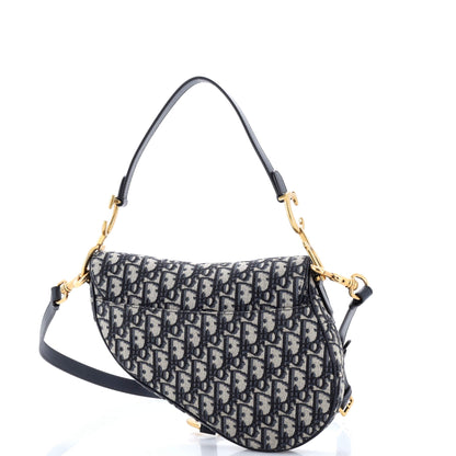 Saddle Handbag with Strap Oblique Canvas Medium