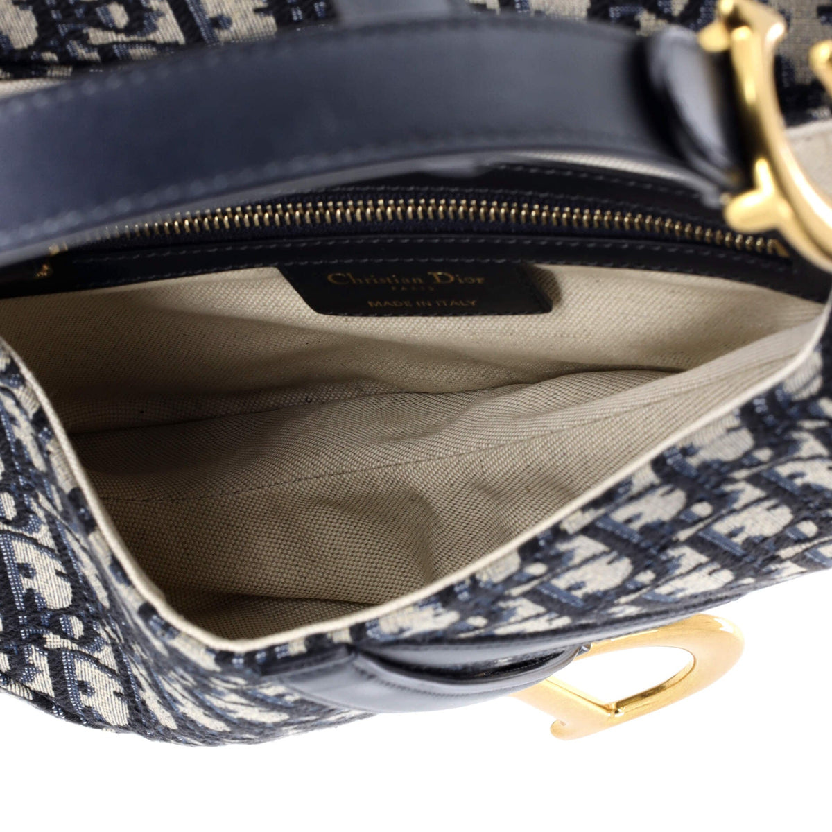 Saddle Handbag with Strap Oblique Canvas Medium