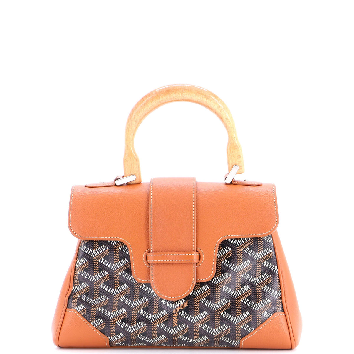 Saigon Top Handle Bag Coated Canvas with Leather Mini