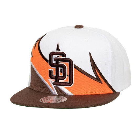 Men's Mitchell & Ness MLB Waverunner Snapback Coop Padres - White