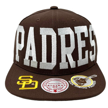 Mitchell & Ness Men's MLB Big Text 1 Snapback Coop Padres Snapback Caps
