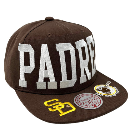 Mitchell & Ness Men's MLB Big Text 1 Snapback Coop Padres Snapback Caps