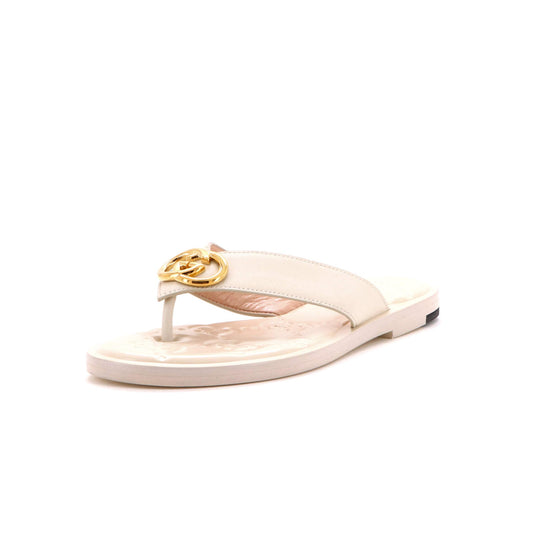 Women's Nadeline Interlocking G Thong Sandals GG Embossed Leather