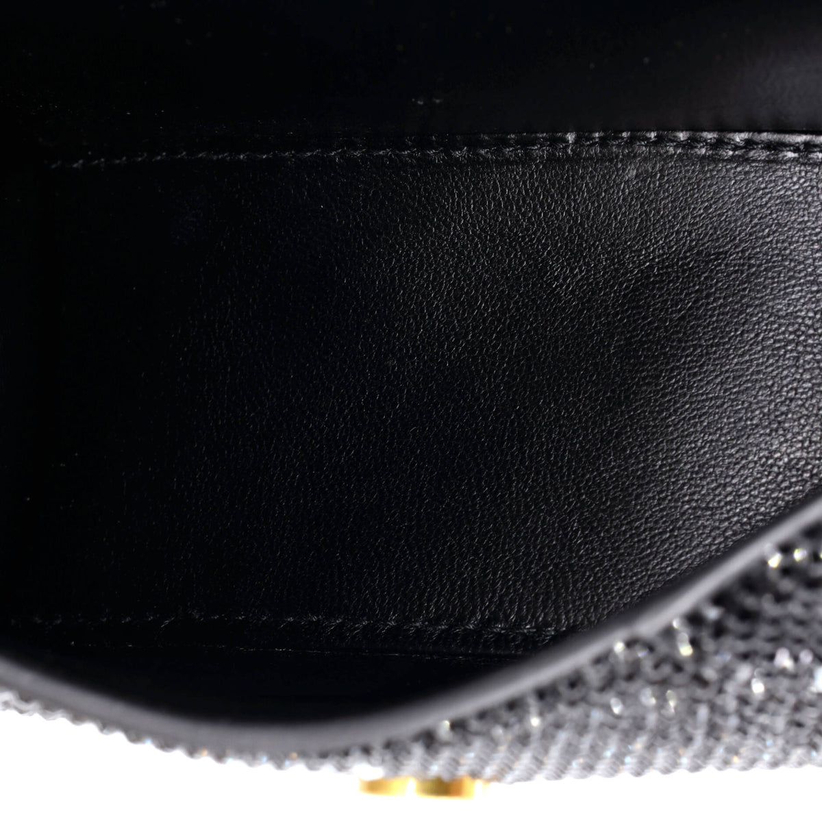 Hourglass Top Handle Bag Suede and Allover Logo Crystals XS