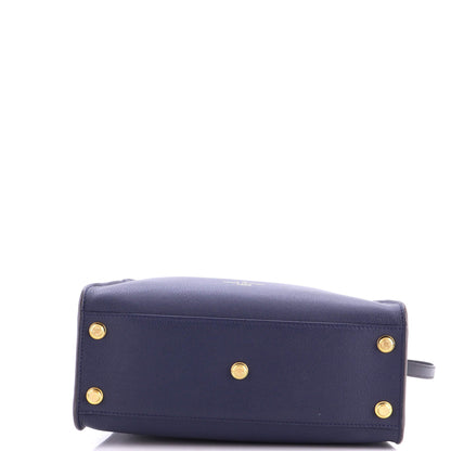 On My Side Tote Leather with Monogram Canvas MM