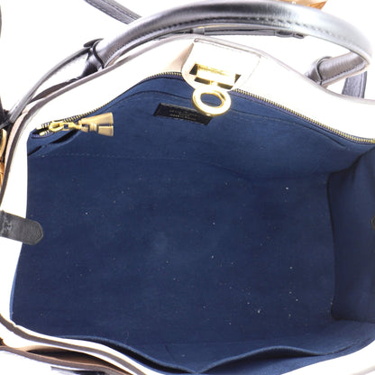 On My Side Tote Leather with Monogram Canvas MM