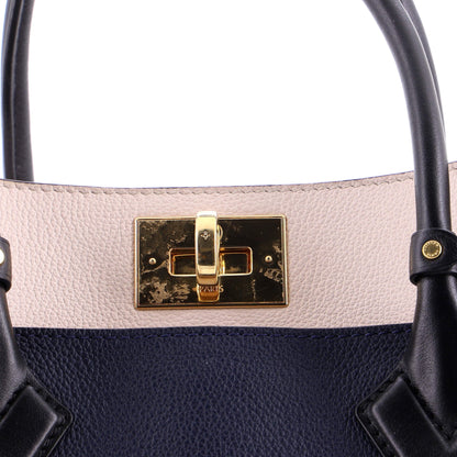 On My Side Tote Leather with Monogram Canvas MM