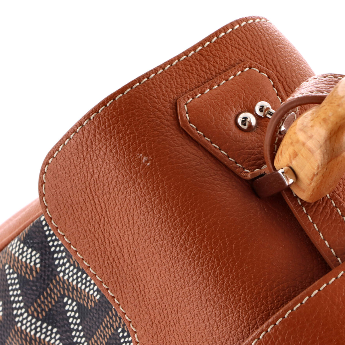 Saigon Top Handle Bag Coated Canvas with Leather Mini