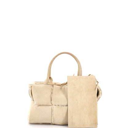 Arco Tote Suede and Shearling Small