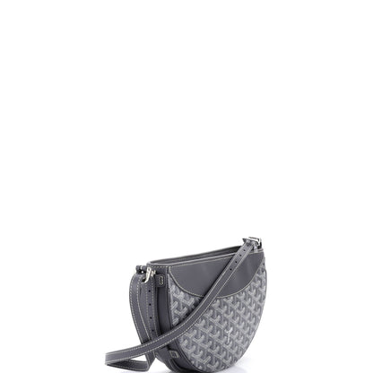 Hirondelle Shoulder Bag Coated Canvas and Leather
