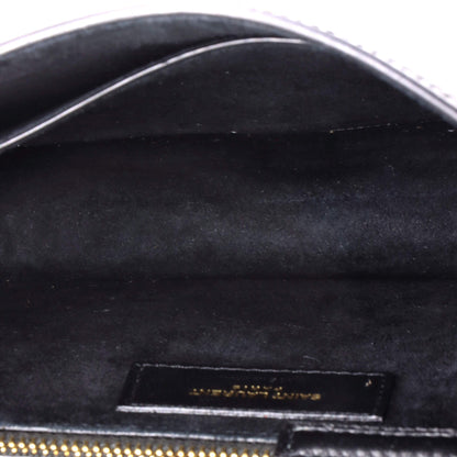 Carre Satchel Crocodile Embossed Leather Medium