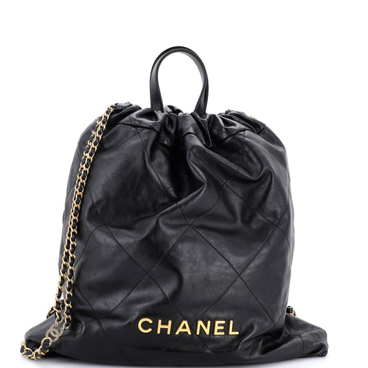 22 Chain Backpack Quilted Calfskin Large