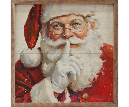 Kendrick Home Shh Santa Claus White BG