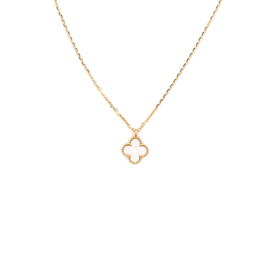 Sweet Alhambra Pendant Necklace 18K Yellow Gold and Mother of Pearl