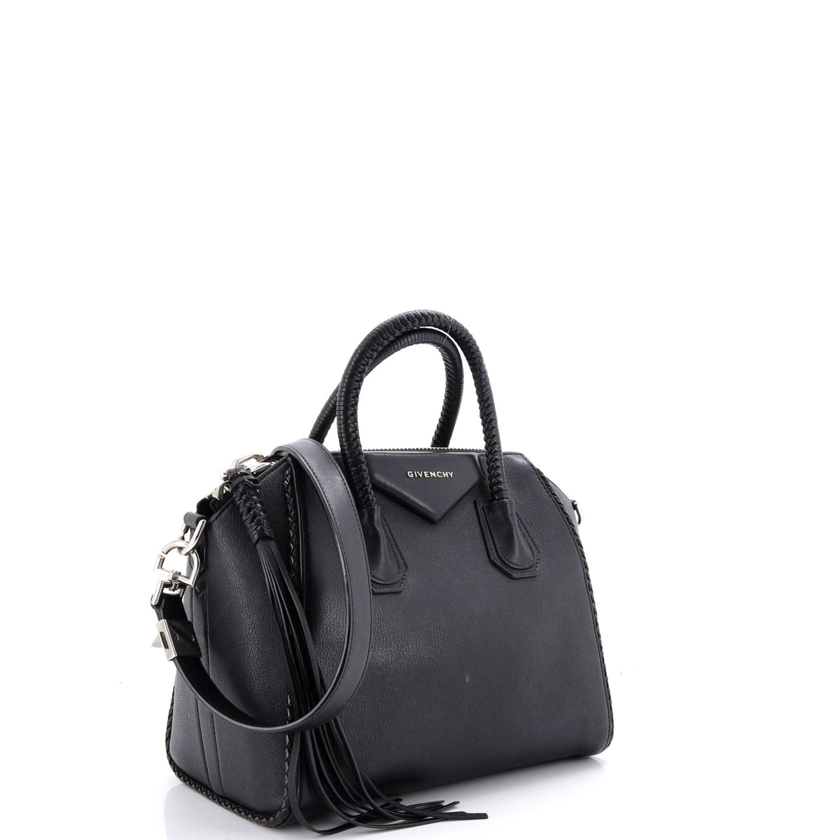 Antigona Bag Leather with Woven Detail Small