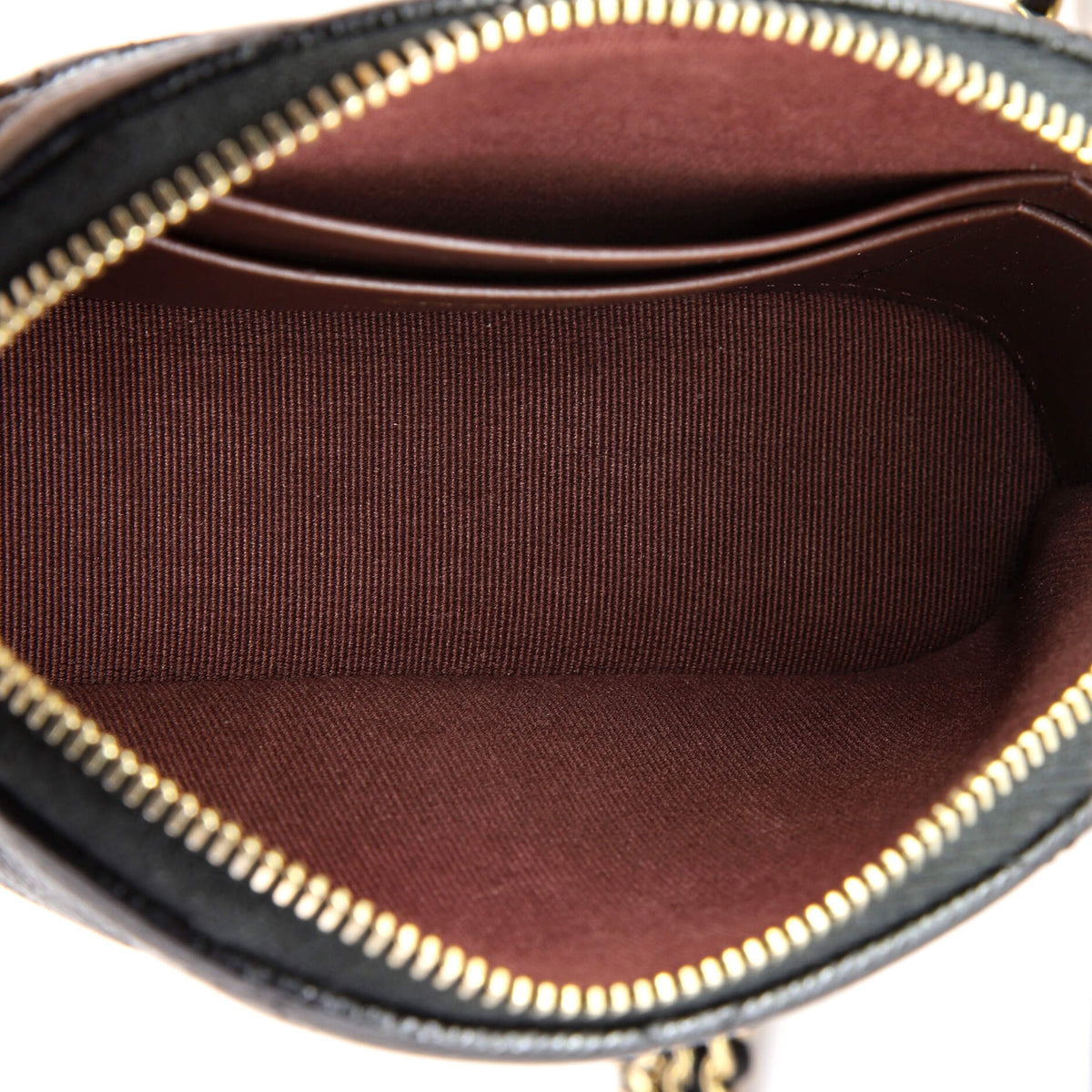 CC Dome Zip Clutch with Chain Quilted Caviar Mini