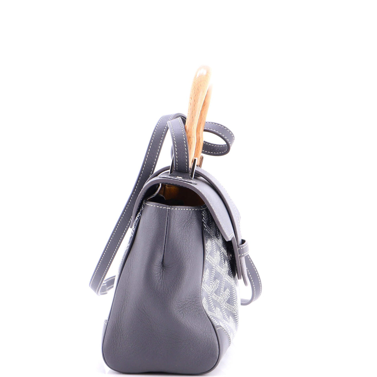 Saigon Top Handle Bag Coated Canvas with Leather Mini