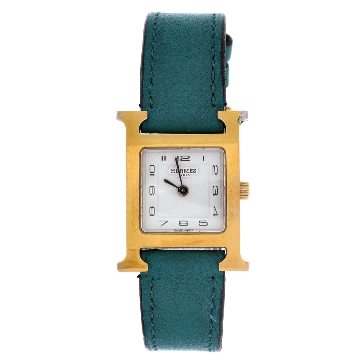 Heure H Quartz Watch Plated Metal and Leather 21