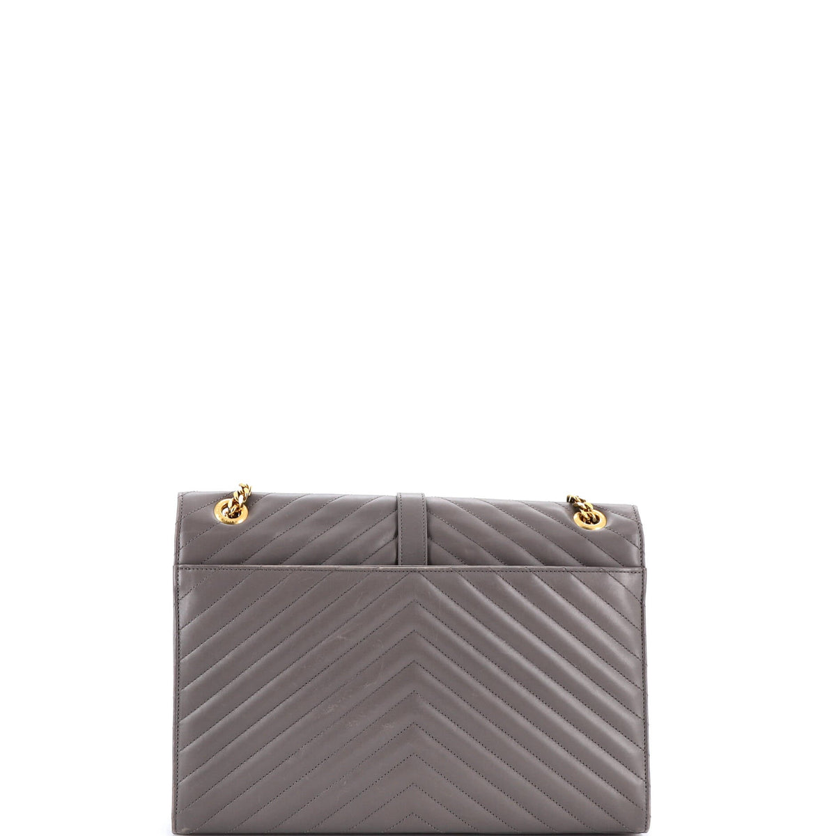 Classic Monogram Envelope Satchel Matelasse Chevron Leather Large