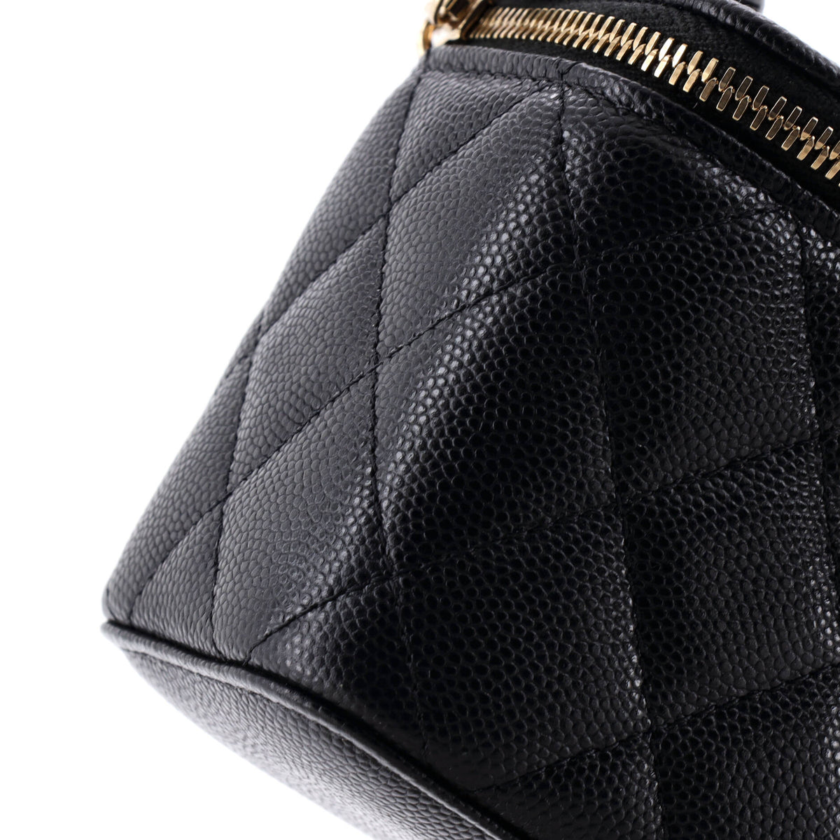 Classic Vanity Case with Chain Quilted Caviar Mini