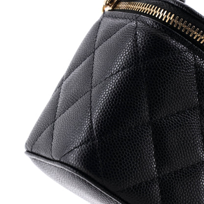 Classic Vanity Case with Chain Quilted Caviar Mini