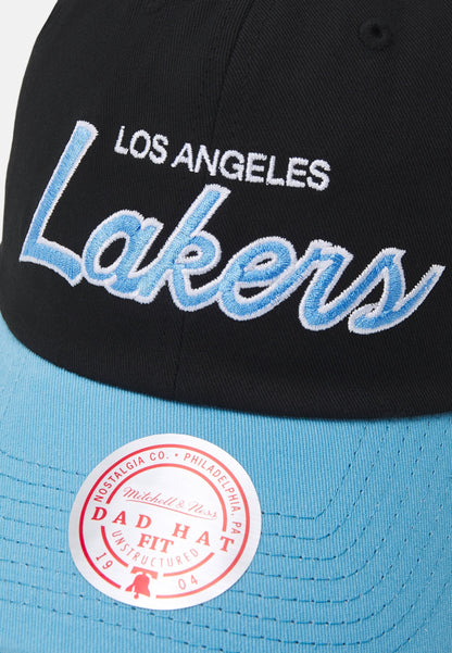 Mitchell & Ness Men's NBA Team Script 2.0 Roy Strapback Hwc Lakers Ball Caps