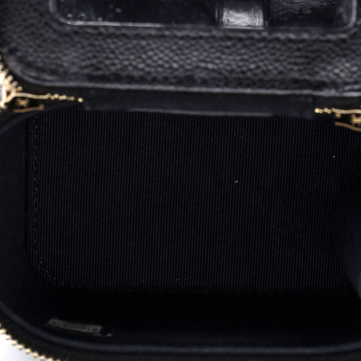 Tiny CC Link Vanity Case with Chain Quilted Caviar Mini