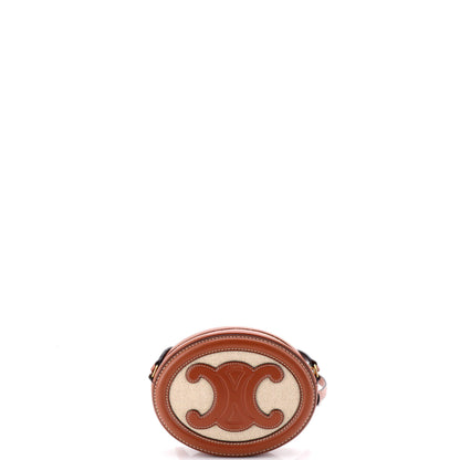 Triomphe Oval Crossbody Bag Canvas and Leather