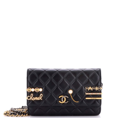 Coco Clips Wallet on Chain Embellished Quilted Lambskin