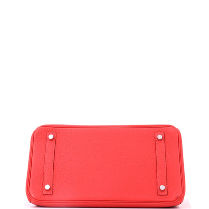 Birkin Handbag Rouge Pivoine Togo with Palladium Hardware 30