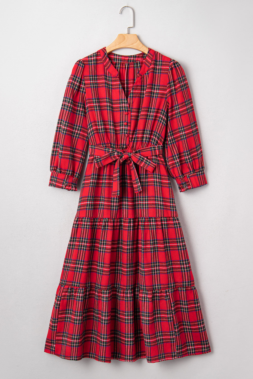 Threaded Pear Della Ruffle Hem Long Dress