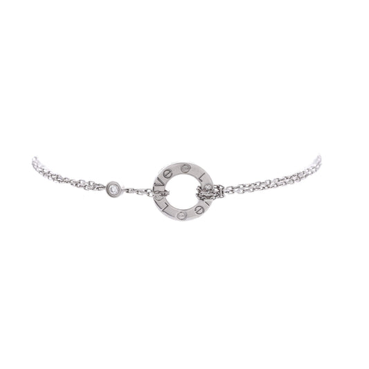 2 Diamonds Love Bracelet 18K White Gold with Diamonds