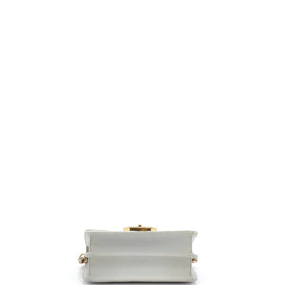 Crystal Geometric Frame CC Flap Bag Quilted Calfskin Mini