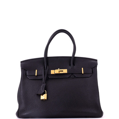 Birkin Handbag Noir Togo with Gold Hardware 30