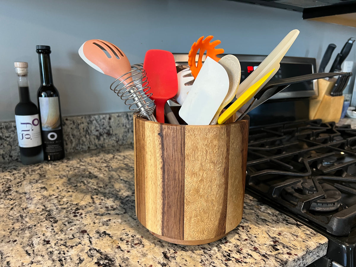 Kalmar Home Rotating Lazy Susan Utensil Holder