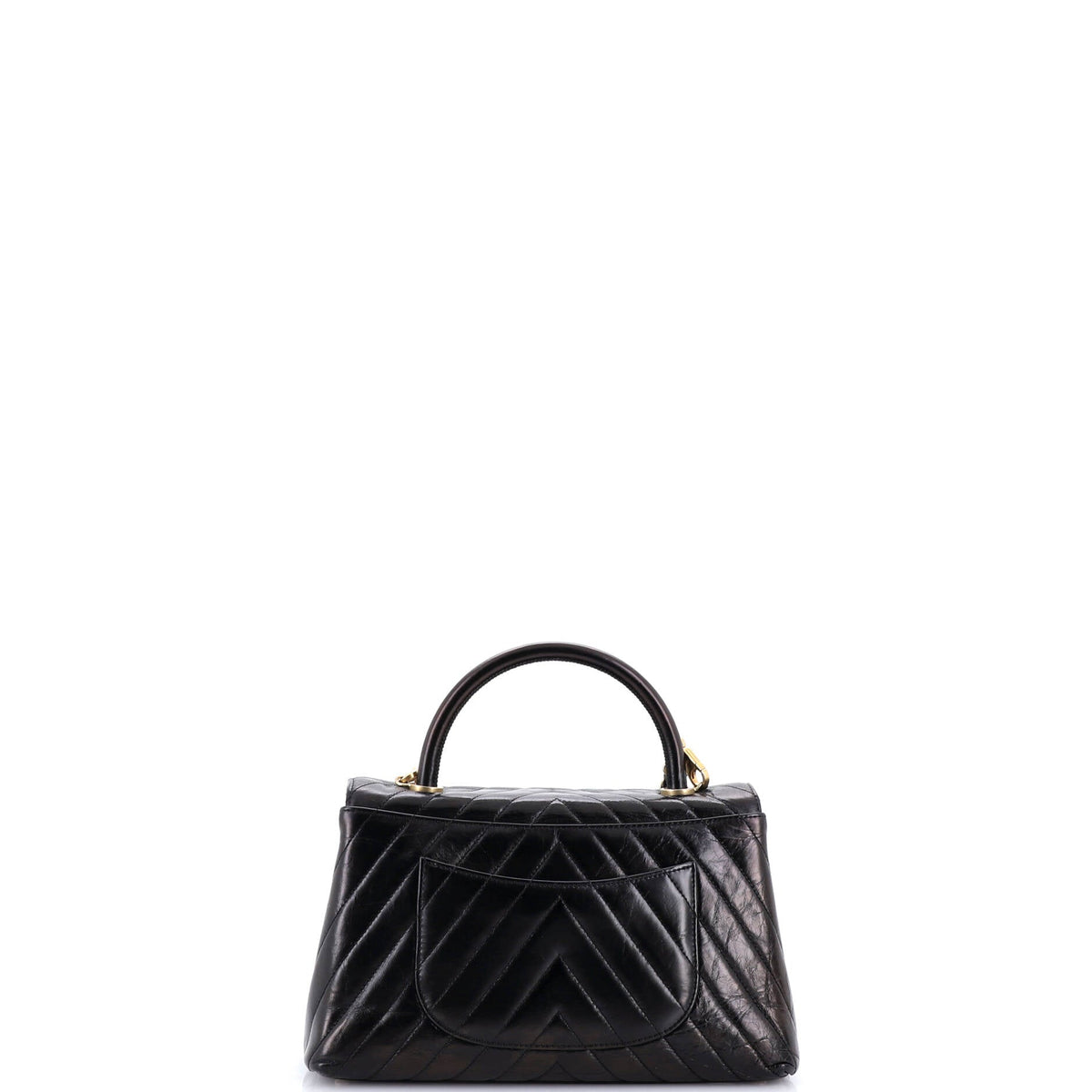 Coco Top Handle Bag Chevron Calfskin Small