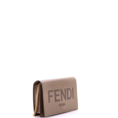 Logo Wallet on Chain Embossed Leather