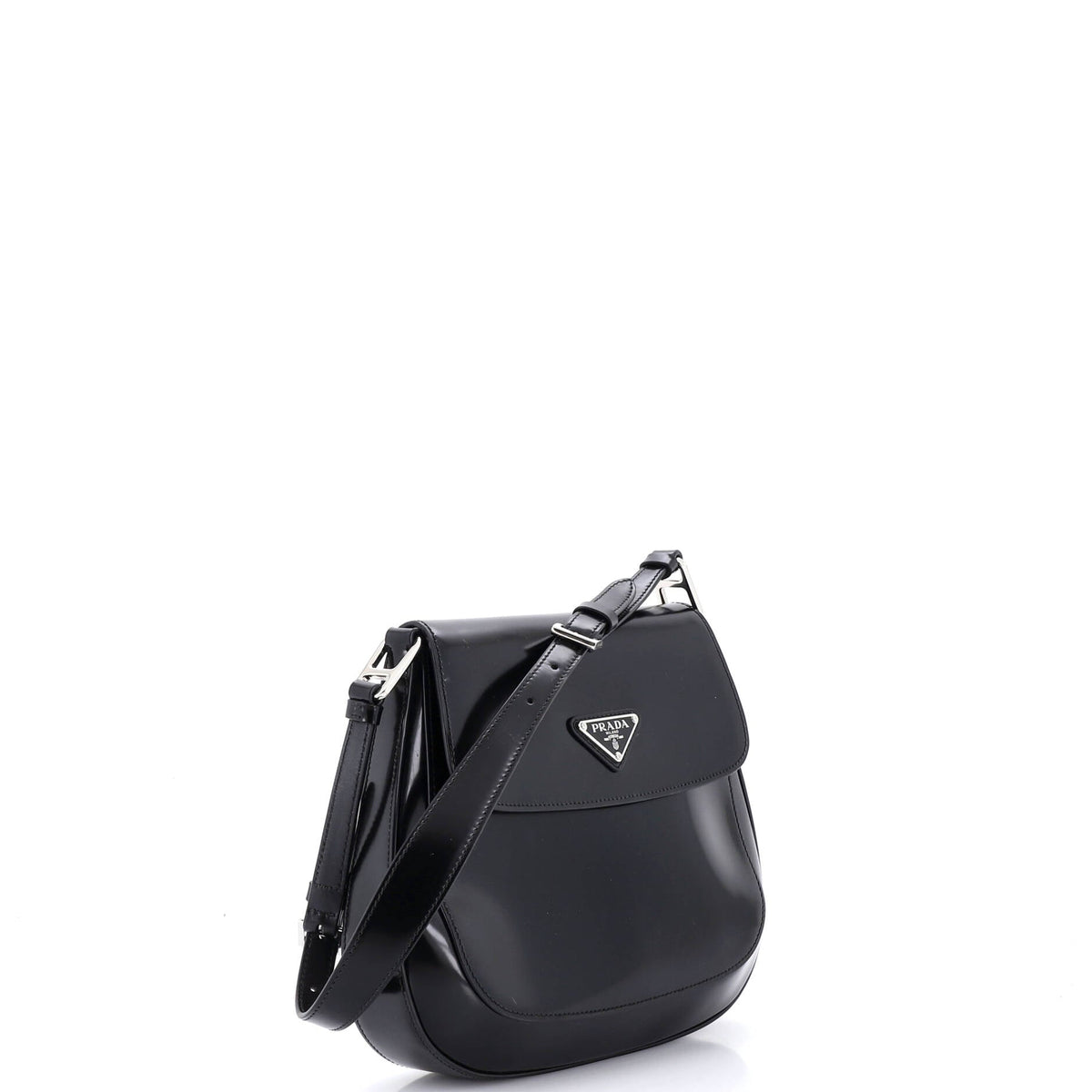 Cleo Flap Shoulder Bag Spazzolato Leather Large
