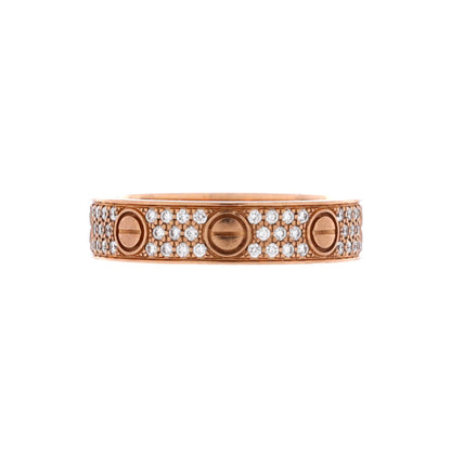Love Wedding Band Pave Diamonds Ring 18K Rose Gold and Diamonds
