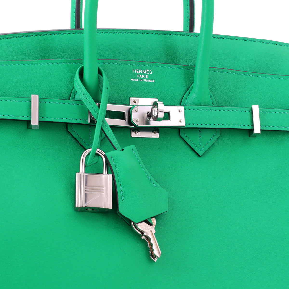 Birkin Handbag Menthe Swift with Palladium Hardware 25