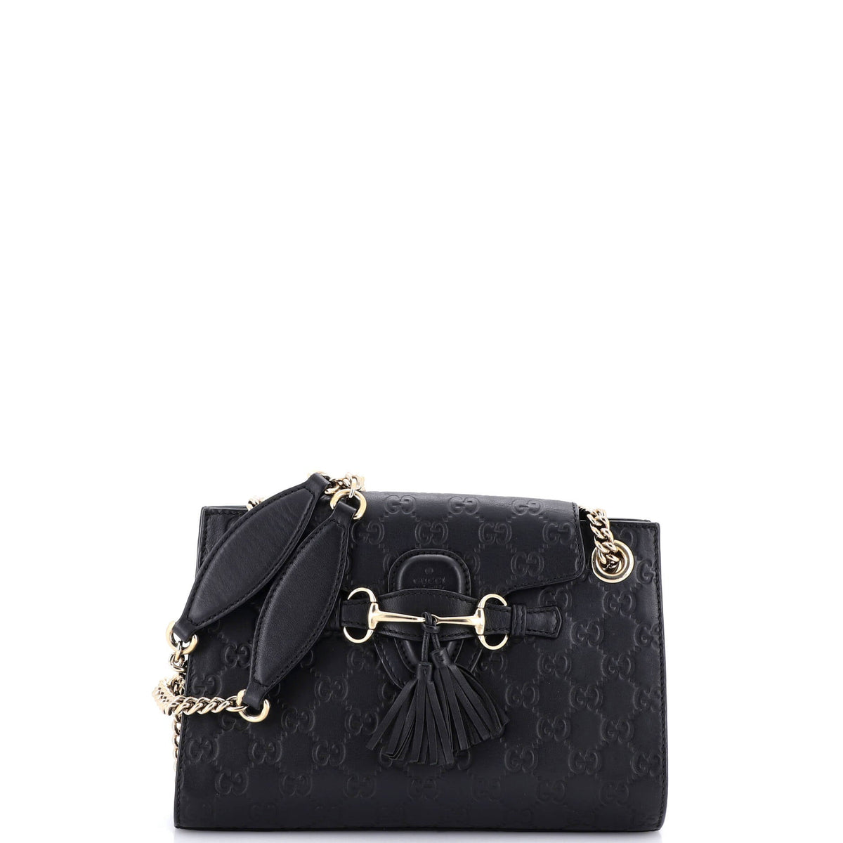 Emily Chain Flap Shoulder Bag Guccissima Leather Small