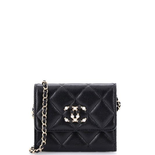 Coco Candy Card Holder on Chain Quilted Caviar