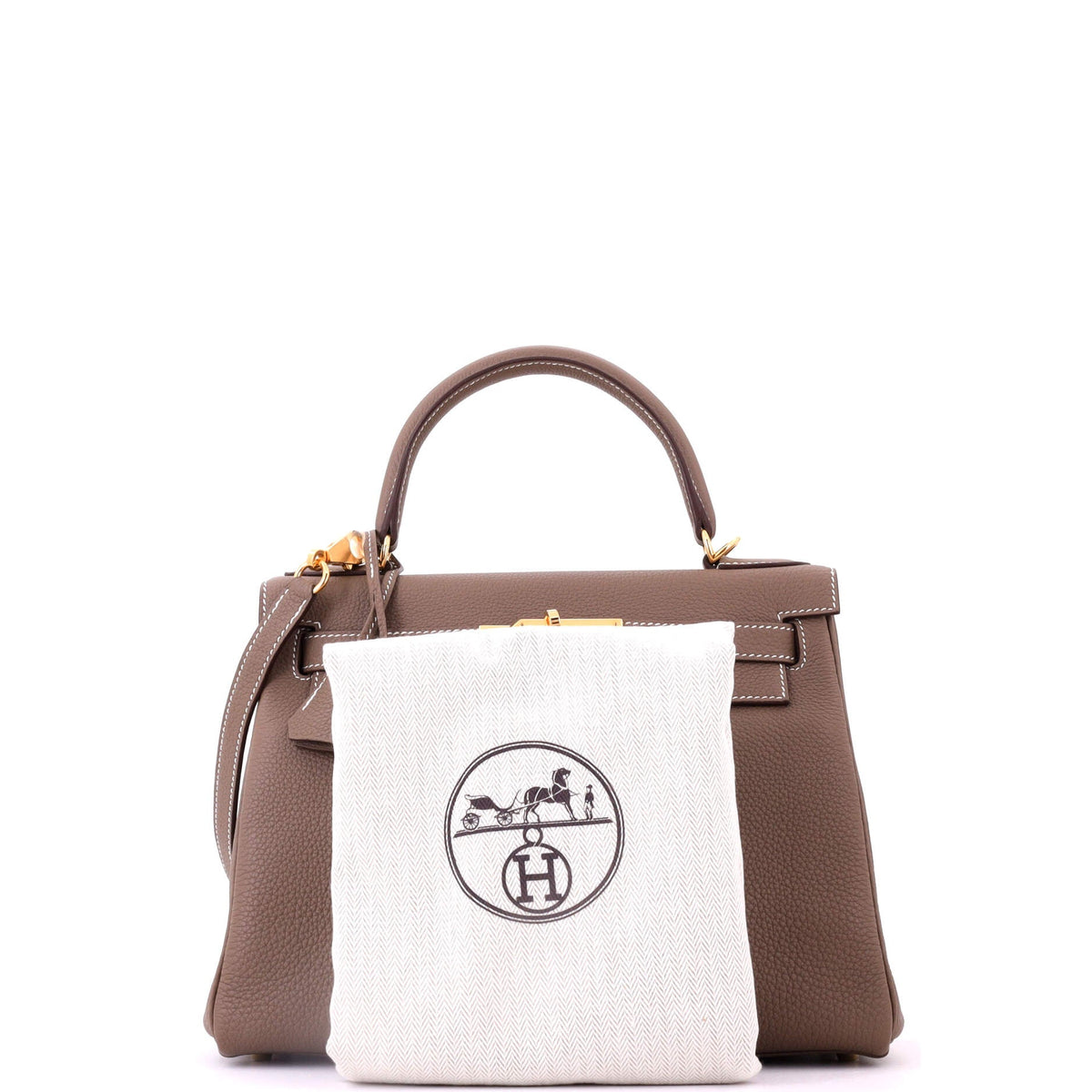 Kelly Handbag Etoupe Togo with Gold Hardware 28
