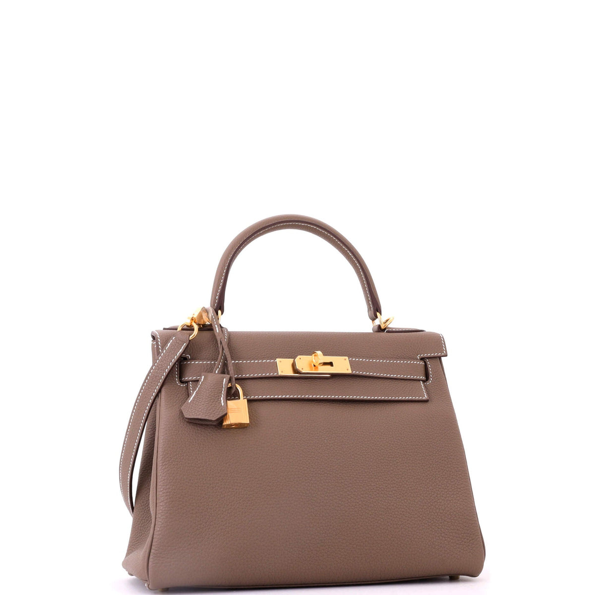 Kelly Handbag Etoupe Togo with Gold Hardware 28