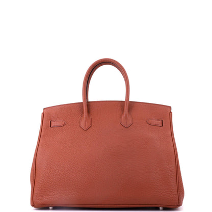 Birkin Handbag Sienne Fjord with Palladium Hardware 35