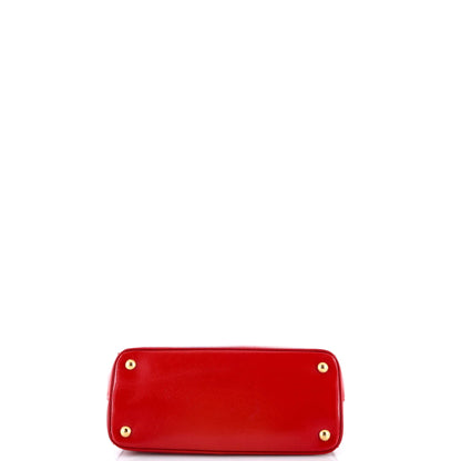 Double Zip Lux Tote Vernice Saffiano Leather Mini