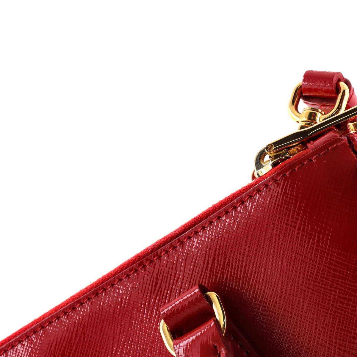 Double Zip Lux Tote Vernice Saffiano Leather Mini